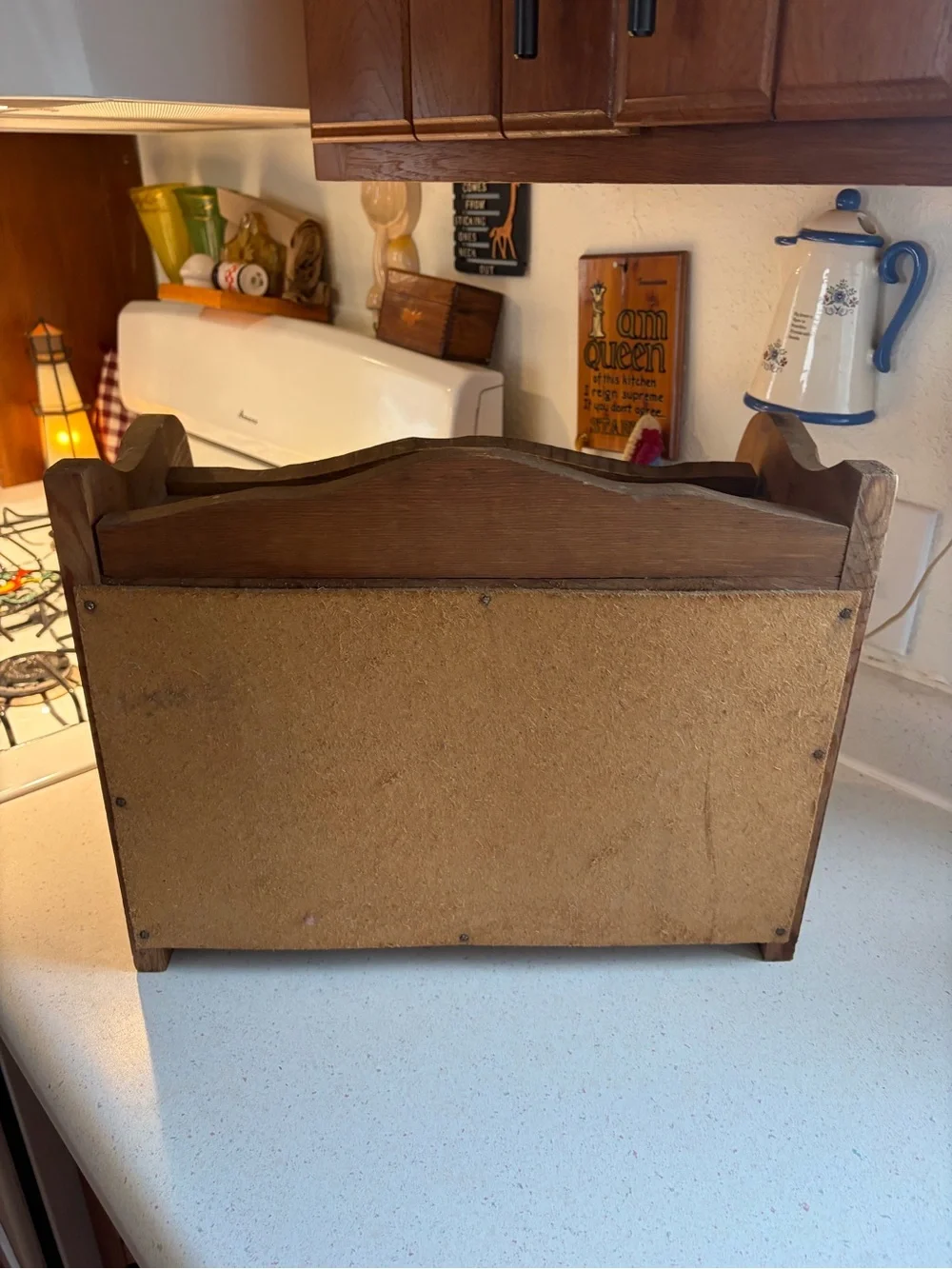 Vintage Wood Bread Box Farmhouse granny Cottage core Kitchen Storage